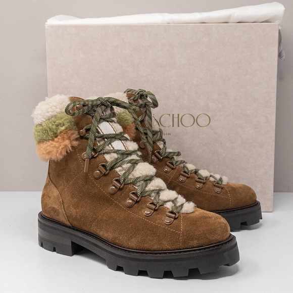 Jimmy Choo Eshe Flat Shearling Booties Size 6.5 US (36.5 EU) - Picture 1 of 8